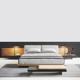 Minotti double bed 3d model