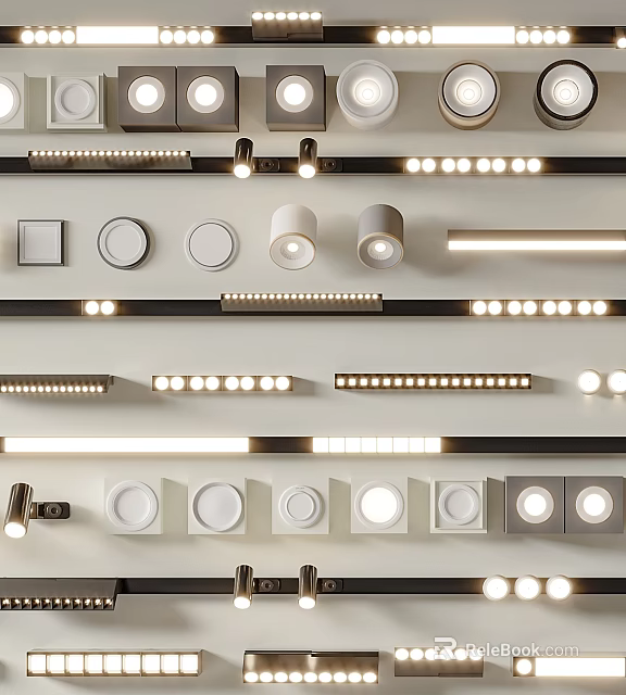 Various Styles Modern LED Downlights and Spotlights for Home Interior Lighting Design 3d model 