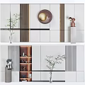 Modern background wall bookcase bookshelf 3d model