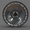 Silver Metallic Car Tire Wheel With Spoke Design And Shiny Surface