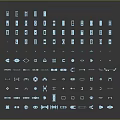 Blue Icon Collection With Various Types Of Digital Symbols Tools And Devices