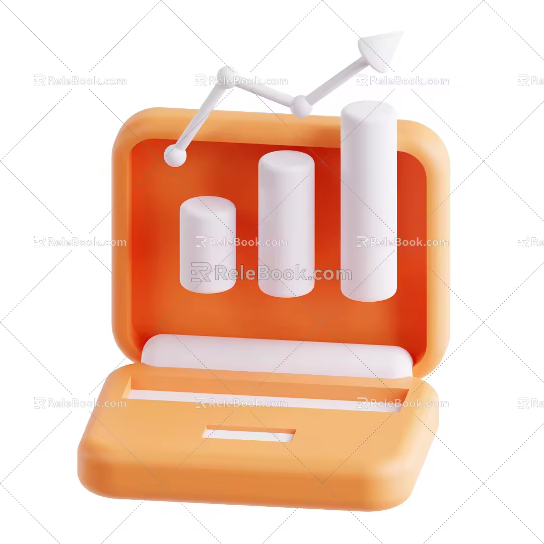 Modern Data Table Statistics Cartoon Data Set Table 3d model