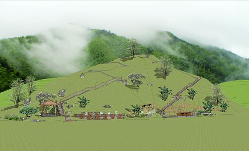 Modern Hiking Trail 3d model