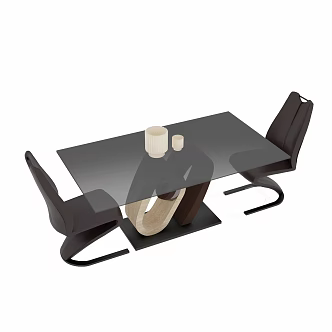 Modern Table and Chair Combination Casual Table and Chair 3d model