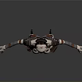3D Cyberpunk Mechanical Character Design With White Red Armor And Gear
