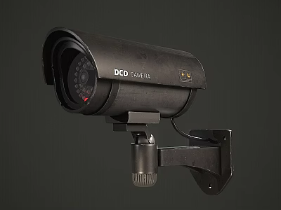 Projection Surveillance CCD Camera With Outdoor Mounting Bracket And Security Features 3d model