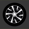 Sleek Automotive Tire with Stylish Black Silver Alloy Wheel and Multi Spoke Design