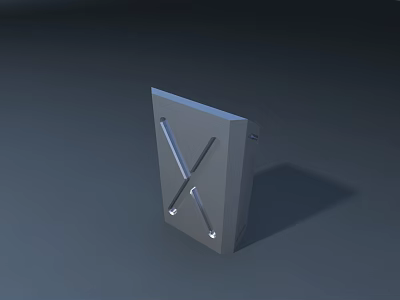 Public Facility Gray Sign Structure With Crossed Bars And Simple Design 3d model