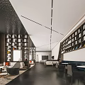 Modern Sales Office Sales Office Negotiation Area Sofa Coffee Table Combination Sand Table Front Desk Wine Rack Art Chandelier Display Cabinet 3d model