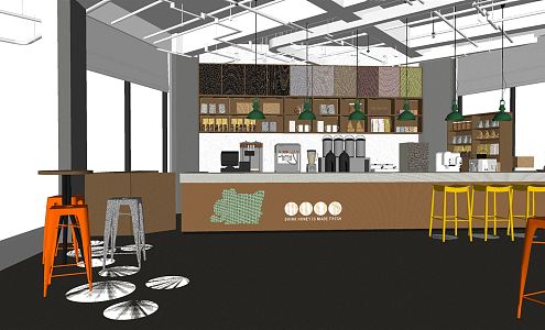 Industrial LOFT Milk Tea Shop Dessert Shop Milk Tea Shop Bakery Baking Shop 3d model