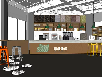 Industrial LOFT Milk Tea Shop Dessert Shop Milk Tea Shop Bakery Baking Shop 3d model