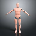 3D Rendered Game Film Character Model Featuring Mechanical Joints and Yellow Sensor Head