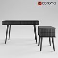 Set of Two Modern Black Storage Cabinets with Drawers and Slender Legs for Home Organization