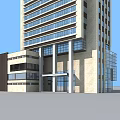 Modern High Rise Office Building With Large Windows And Entrance Design