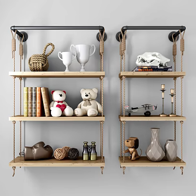 Nordic Ornaments Combination Hemp Rope Decorative Rack 3d model