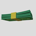 Everyday Essential Stack of Green Banknotes Tied with Yellow Strap