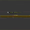 Yellow Long Range Military Missile With Aerodynamic Design And Red Components