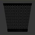 Black Metal Mesh Trash Can With Stylish Round Design For Home Interior