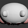 Cute White Plush Toy With Pink Ears Cheeks And Red Belly Cartoon Character