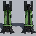 Green And Black Mechanical Legs With Detailed Robotic Structure And Components 3d model