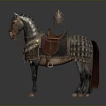 Ancient War Chariot With Decorative Armor And Horse Riding Equipment