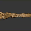High Quality Golden Carved Hardware Tool with Gemstone Accent and Ornate Design