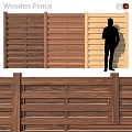 Modern partition fence wooden fence wooden fence wooden board 3d model