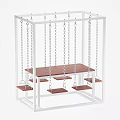 Fun Playground Equipment With Metal Frame Hanging Chains And Wooden Seats