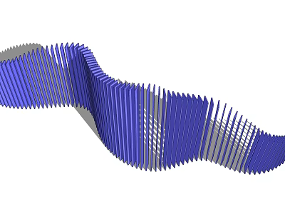 Modern Fence Outdoor Fence Curved Fence Grille 3d model