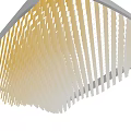 Modern Ceiling Design With Layered Stripes And Yellow White Gradient Illumination 3d model