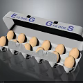 Egg Dog Themed Open Egg Carton with Dozen Fresh Brown Eggs Inside 3d model