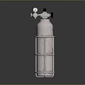 White Gas Cylinder With Metal Ring Stand And Top Valve Gauge