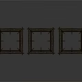 Three Architectural Black Square Frames As Construction Structure Design Elements