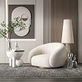 Quiet Single Sofa Floor Lamp Side Wall Decoration 3d model
