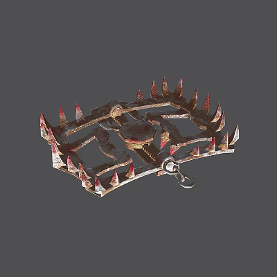 Durable Metal Frame Agricultural Equipment Featuring Sharp Steel Tines For Farm Soil Cultivation 3d model