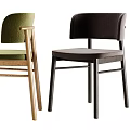 Green And Dark Brown Leisure Chairs With Wooden And Black Frames For Home Decor