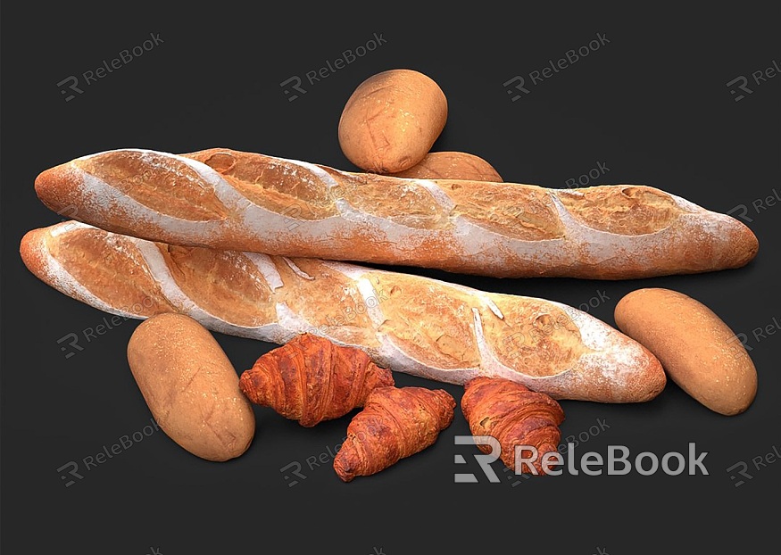 Long loaf bread combination food bread dessert long bread meat loaf bread model