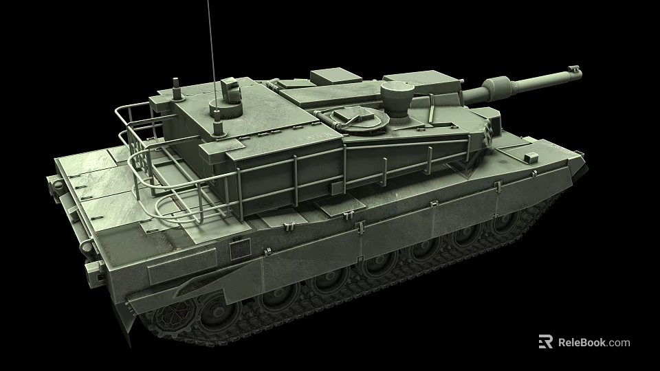 Military Combat Tank Weapon With Heavy Armor Tracks Turret And Cannon Design 3d model 