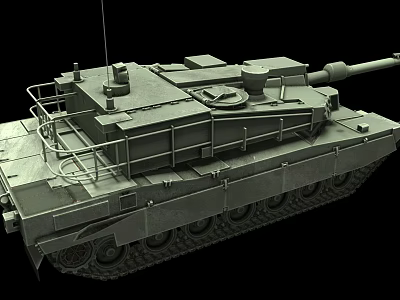 Military Combat Tank Weapon With Heavy Armor Tracks Turret And Cannon Design 3d model