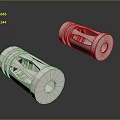 Automotive Parts Two Silver Metal Cylindrical Components With Hollow Out Design