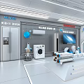 MELING Futuristic Exhibition Stand With Astronaut Rocket Models And White Design