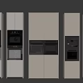 Modern Built in Kitchen Appliances with Multiple Ovens Microwaves and Cabinets