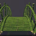 Handcrafted Bamboo Arch Bridge With Interlaced Sticks And Natural Material Structure Design
