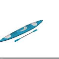 Two Blue Recreational Kayaks With Gray Accents And Paddles For Outdoor Use