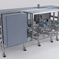 Stainless Steel Industrial Equipment With Automated Mechanical Arms And Conveyor System