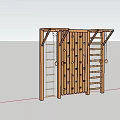 Indoor Sports Equipment With Climbing Wall Ladder And Hanging Rings For Home Gym