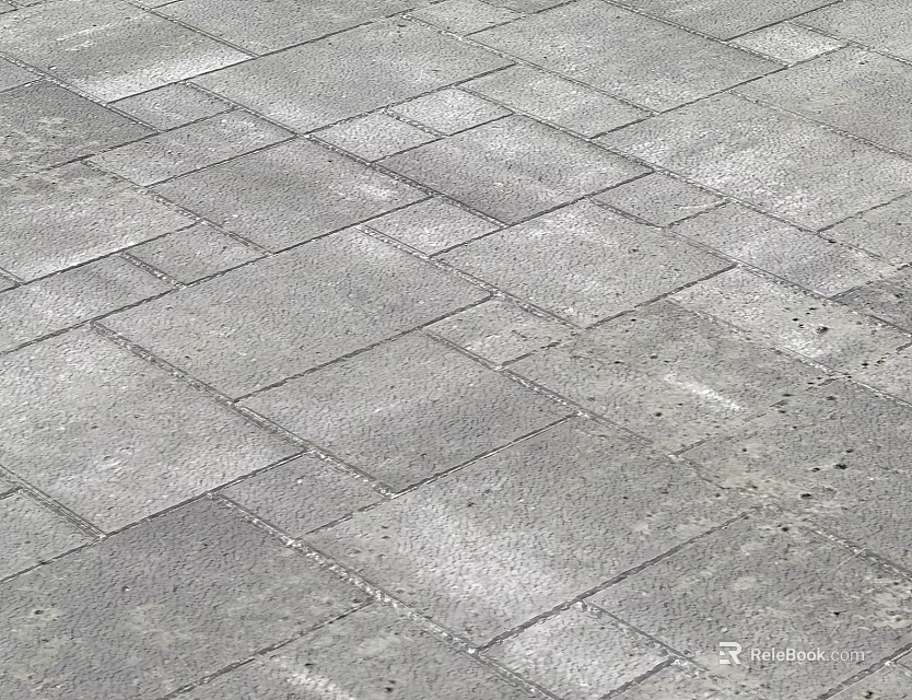 Gray Stone Square Paving With Geometric Pattern And Textured Durable Surface 3d model 