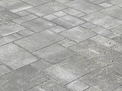 Gray Stone Square Paving With Geometric Pattern And Textured Durable Surface 3d model