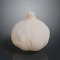Fresh Whole Garlic Bulb With White Skin On Dark Background