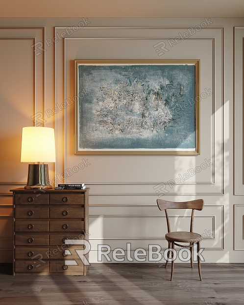 American Retro Decorative Painting Oil Painting Abstract Painting Zhao Wuji Painting Single Chair model